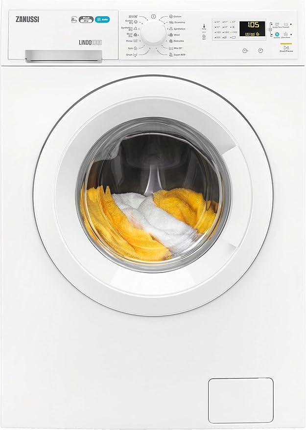 Zanussi ZWD81660NW Freestanding Washer Dryer, Quick Wash, 8kg Wash/4kg