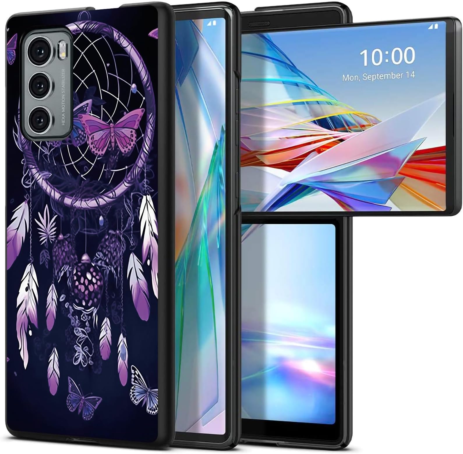 Purple Dream for LG Wing 5G 6.8" Phone Case, Slim Phone Case for LG Wing (2020), Hard PC Shookproof Wireless Charging Men/Women Cover for LG Wing 5G