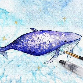 Dyvicl Metallic Watercolor Paint Set, 12 Shimmer Colors with Water Brush, Glitter Watercolors for Painting, Illustrating, Card Making, Coloring Books