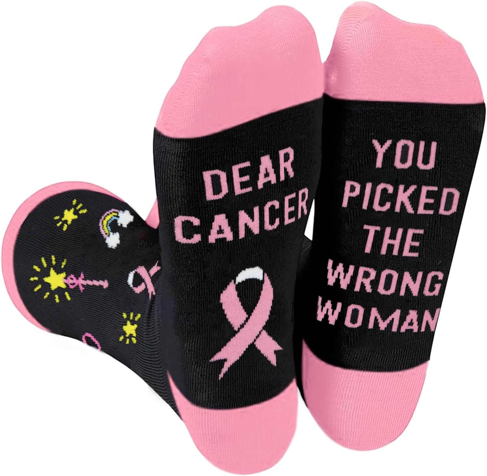 Hiwelove Breast Cancer Socks Get Well Soon Gifts for Women Breast Cancer Awareness Comfort Gifts For Chemo Patients Gifts