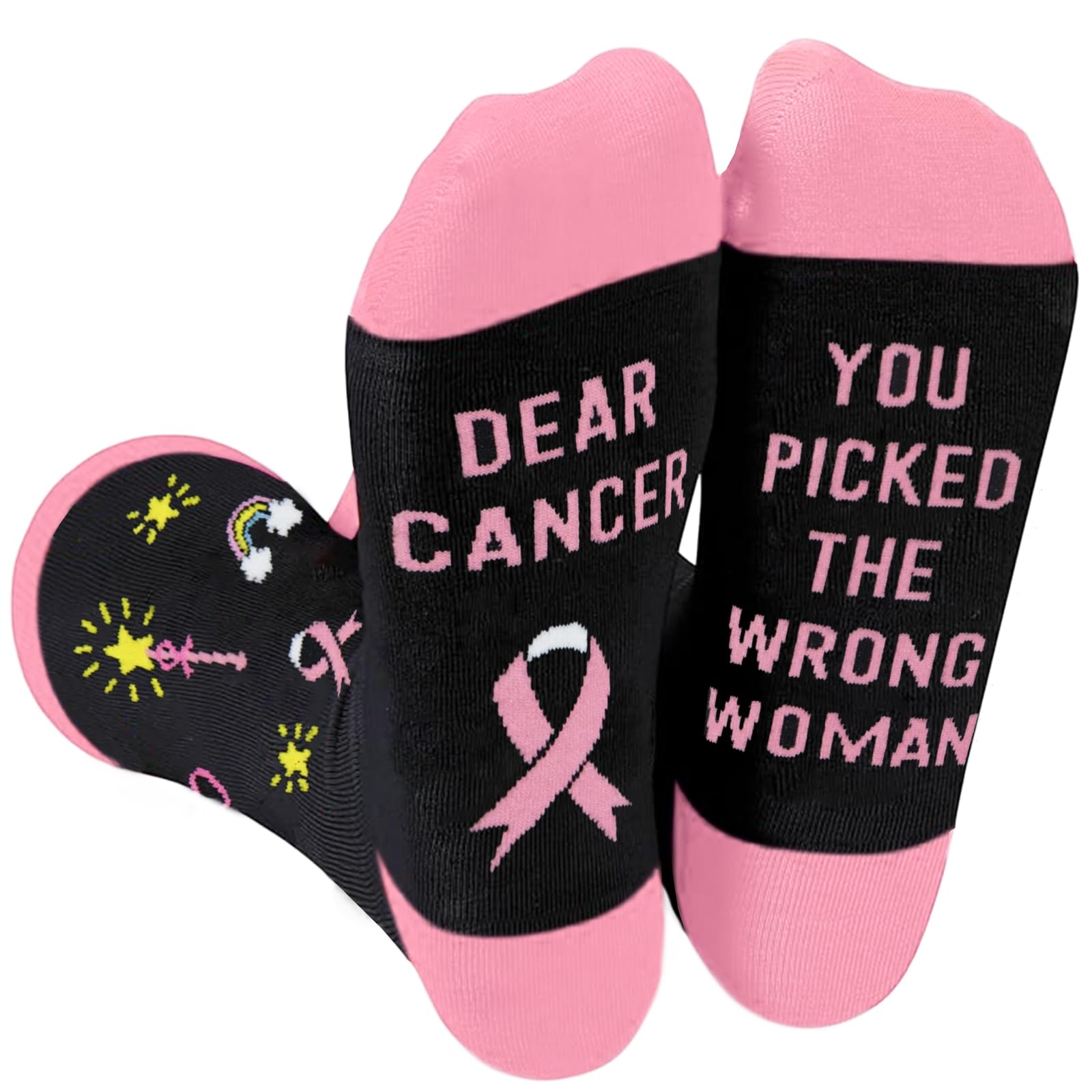Hiwelove Breast Cancer Socks Get Well Soon Gifts for Women Breast Cancer Awareness Comfort Gifts For Chemo Patients Gifts