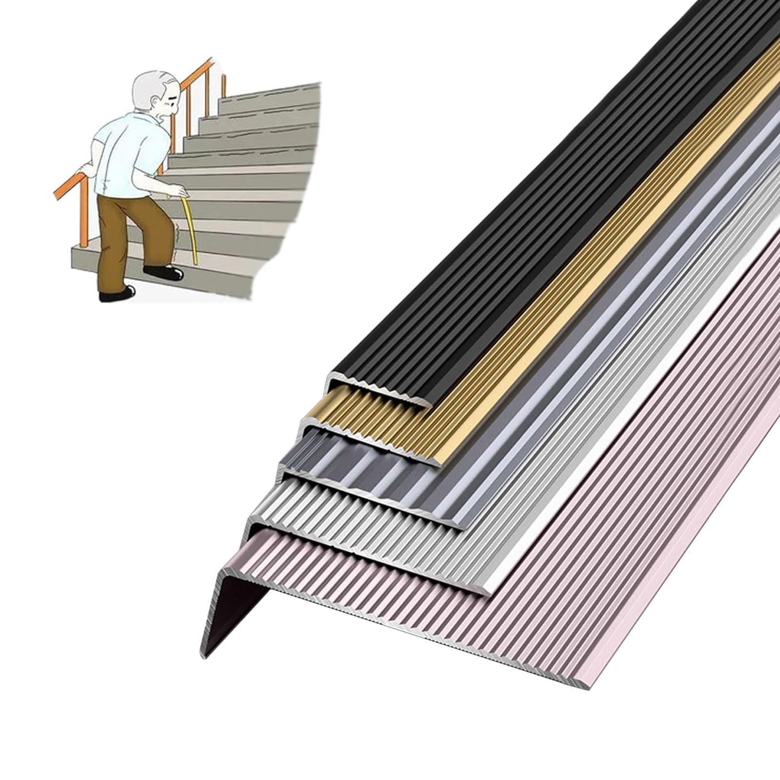 Profil schodowy dla łatwej instalacji antypoślizgowe bieżniki schodowe wodoodporna aluminiowa osłona narożna kątowa 3 x 7 cm 3 x 10 cm 2 x 4 cm szerokości