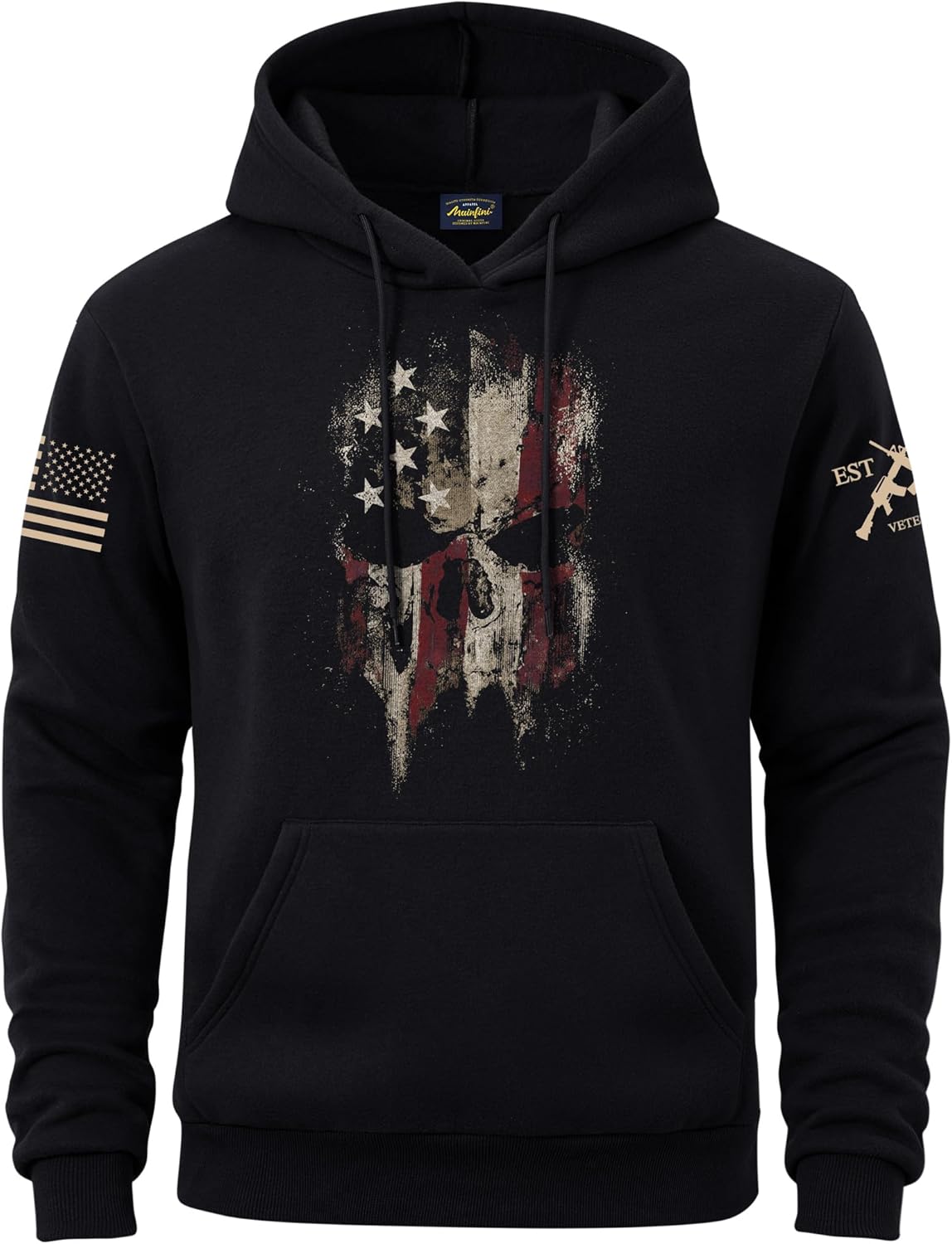 Mainfini Men's American Flag Fleece-Lined Hoodie Patriotic Graphic Sweatshirt with Kangaroo Pocket (S-3XL)