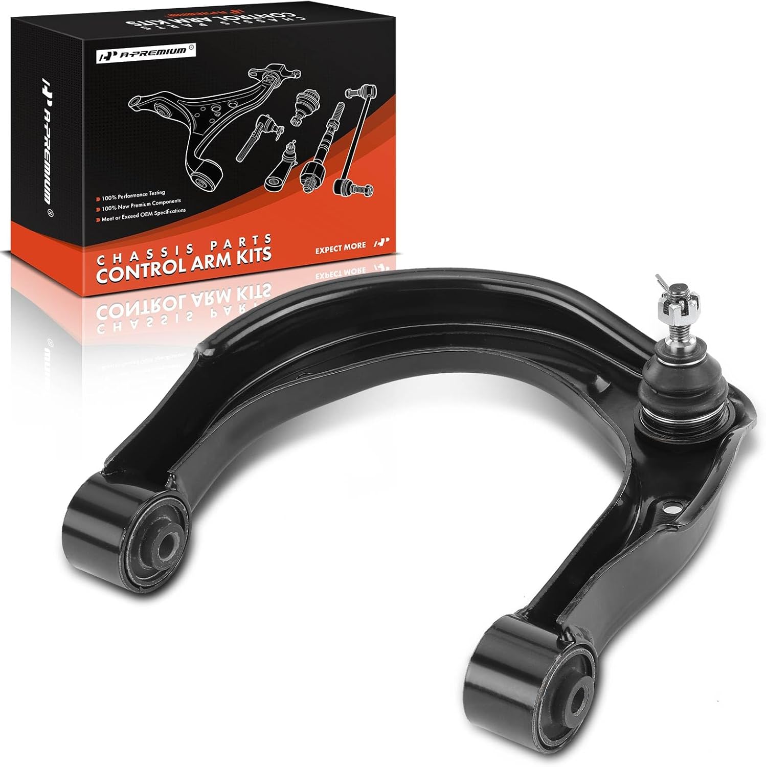 A-Premium Front Left Upper Control Arm, with Ball Joint & Bushing, Compatible with Hyundai Sonata 2006-2010, Azera 2006-2011, Kia Amanti 2007-2009