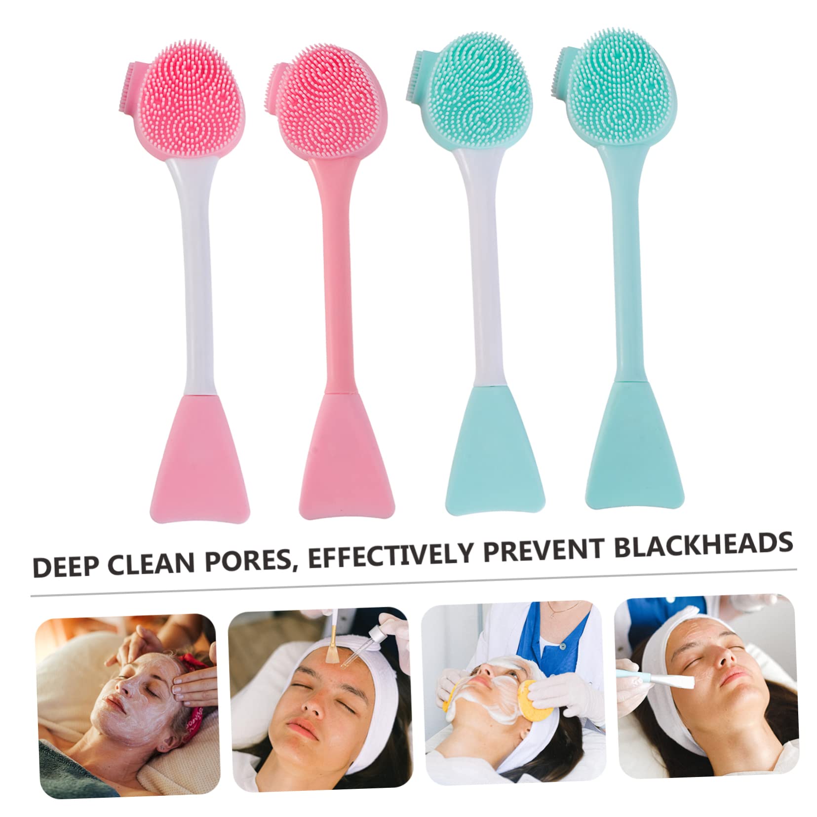 minkissy 12 cepillos de limpieza de mano, cepillo de silicona, herramienta de limpieza de poros, cepillo de silicona, herramienta de limpieza facial, masajeador facial de gel de sílice