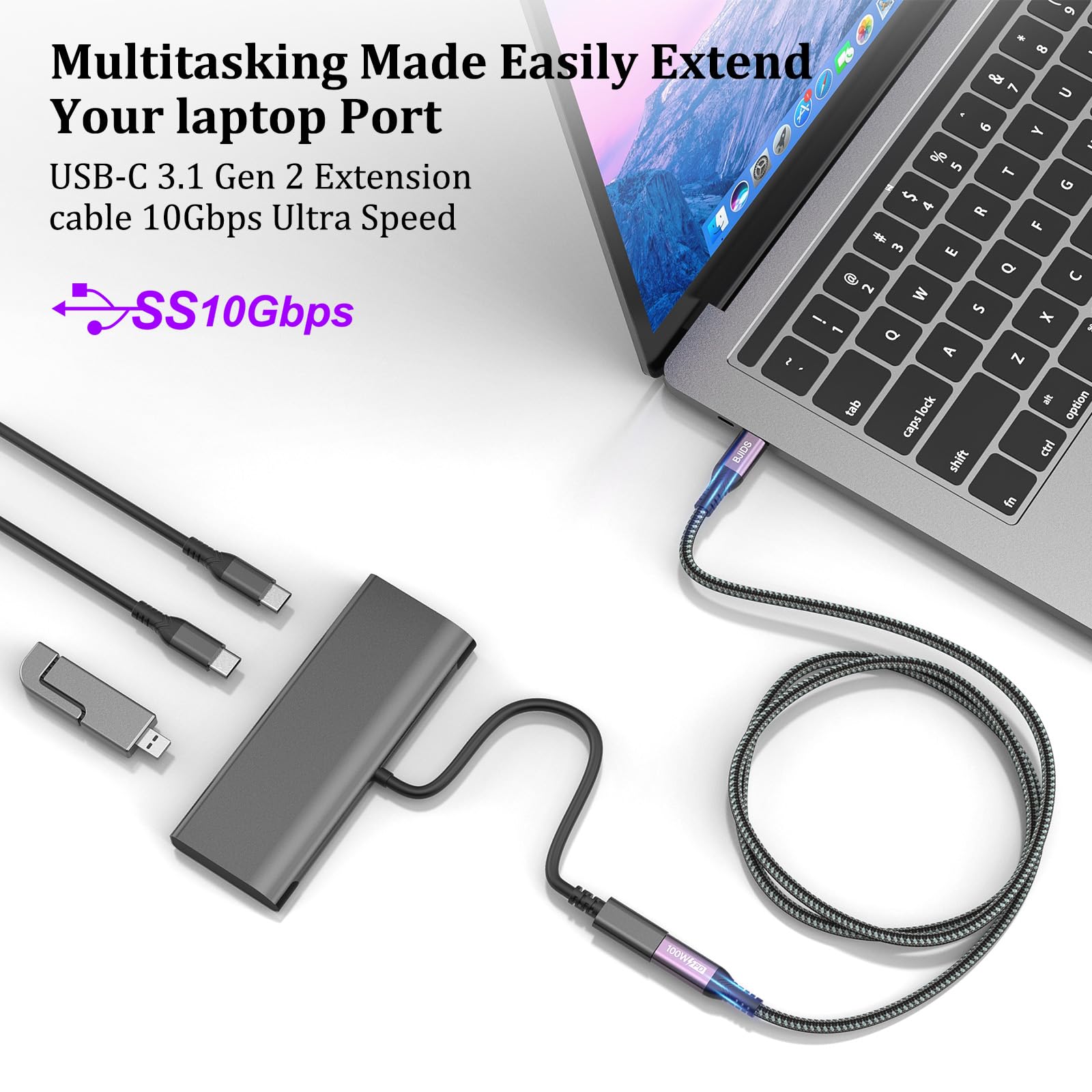 Adattatore USB C Maschio A Maschio 4.0 - 40Gbps, 100W Ricarica, Supporto 8K, 2 Pezzi - Foto 6