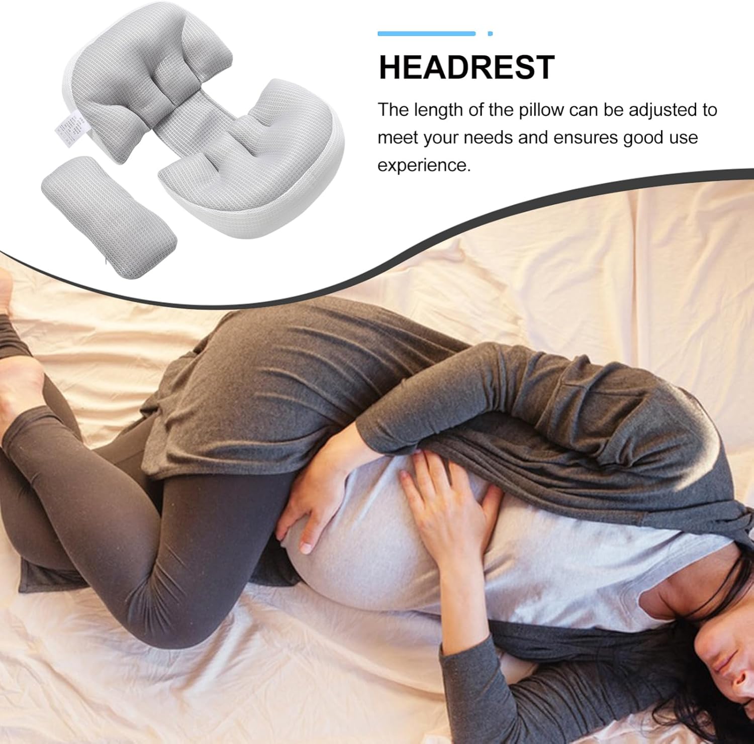 2Sets Soft Maternity for Pregnant Women Versatile Support Cushion for Side Sleeping Comfortable Lumbar and Belly Support Easy to Clean and Washable Pillow