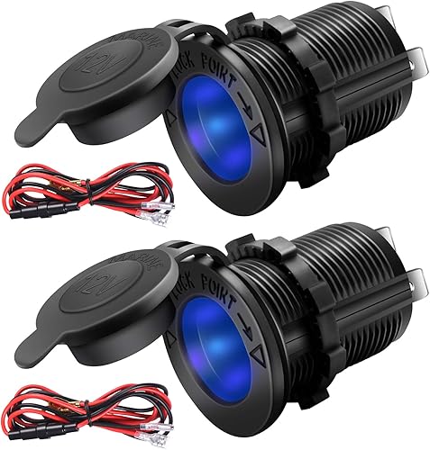 Vista 13 de Enchufe universal de repuesto para encendedor de cigarrillos de automóvil de 12 V/24 V con LED verde para automóvil, motocicleta, ATV, RV y más
