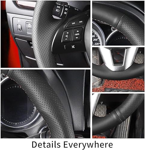 Miniatura 3 de Yeolpise Funda de cuero de microfibra cosida a mano para Mazda 3 2014-2016 Mazda 6 2014-2016 Mazda 2 2015-2017 CX-3 2016-2017 CX-5 2013-2016 para