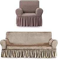 Vista 1 de NICEEC Paquete de fundas para sillón y funda de sofá de café