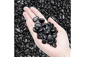 Black Small Decorative Pebbles 3/8" - Natural Polished Gravel Plant Rock Stones...