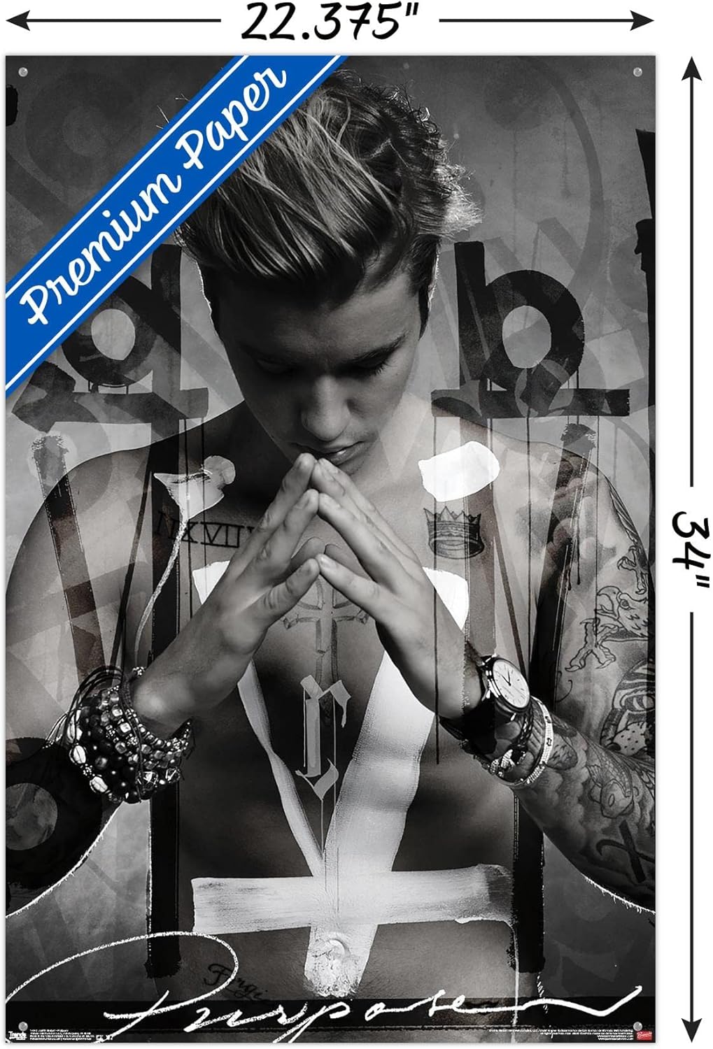 Justin Bieber - Purpose Wall Poster with Push Pins