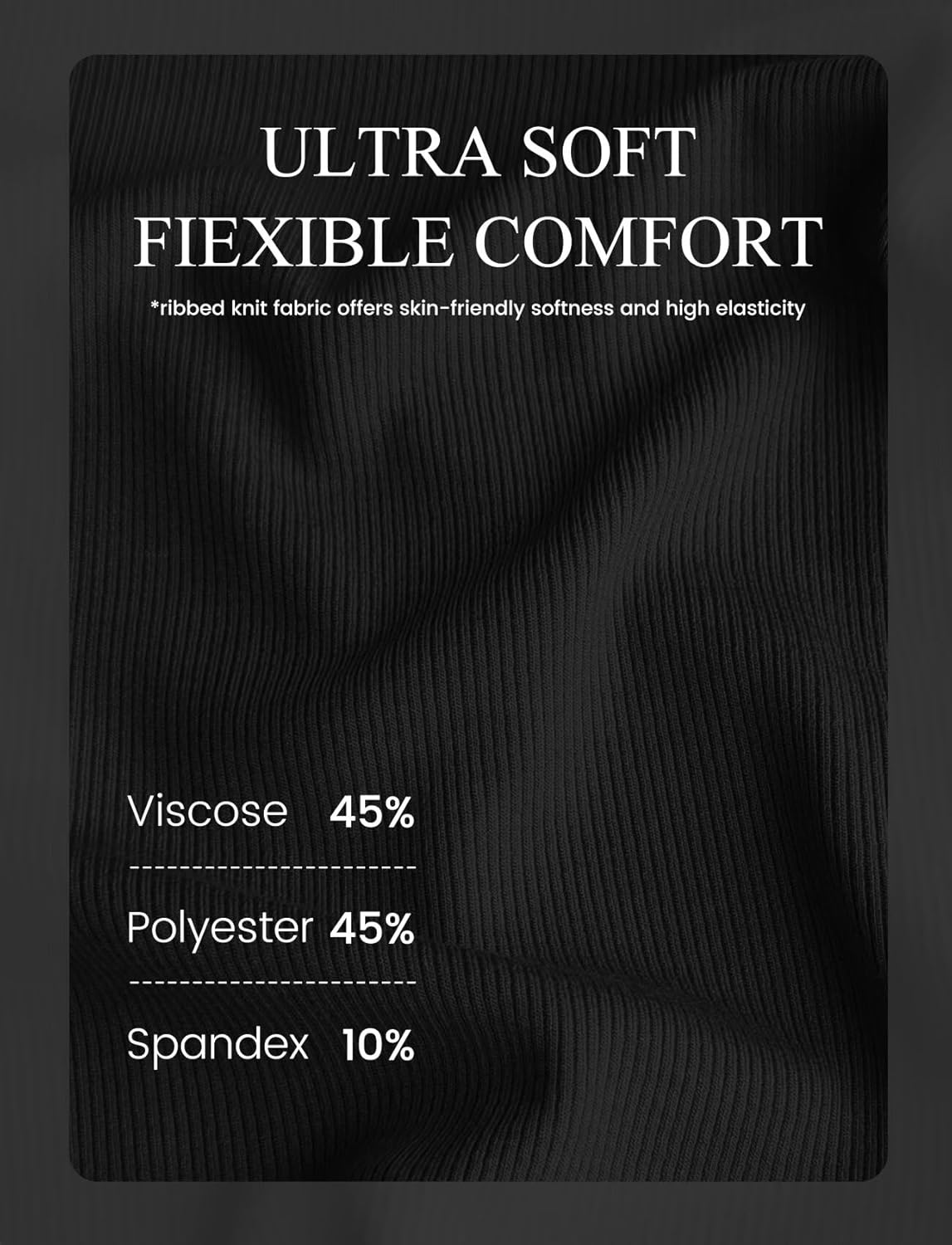 Zengjo Turtleneck Shirt Women-Ribbed Long Sleeve Tops Slim Fitted Base Layer Soft Stretch - Image 6