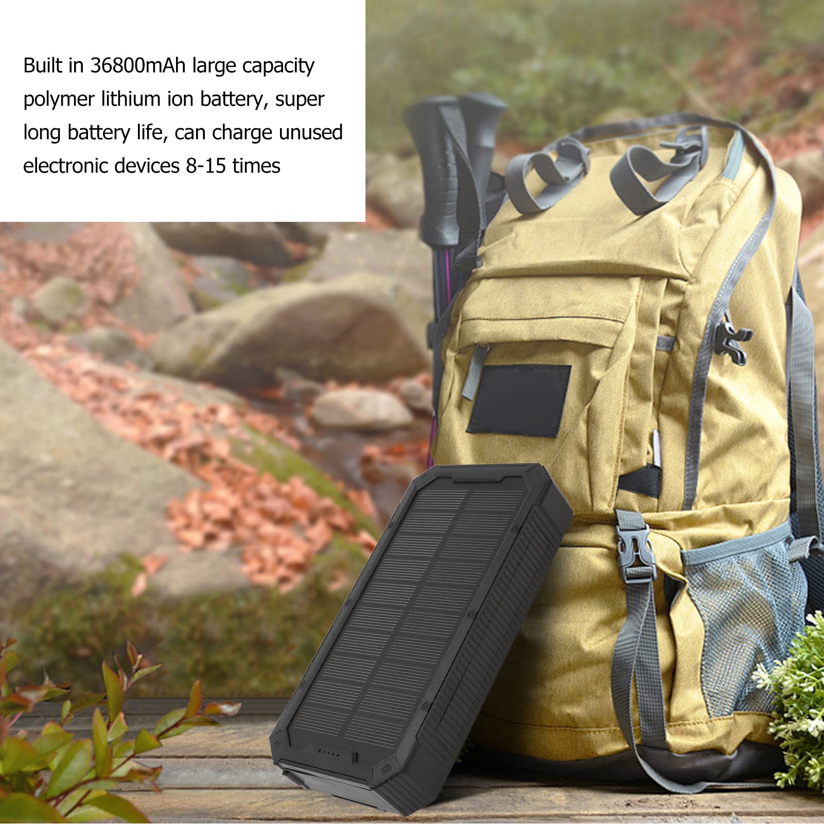 Caricabatterie Solare Power Bank, Power Bank Portatile Solare