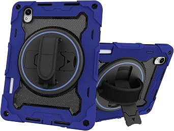 Compatible with Huawei MatePad 11.5S 2024 Case with Pencil Holder,Multi-Angle Elastic Bracket+360 Adjustable Swivel Hand Strap Three-in-one Shatter-Resistant Shell,Drop-Proof ShellDark Blue
