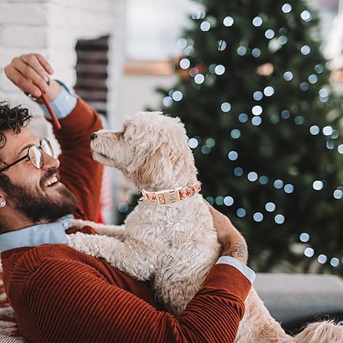 Miniatura 5 de Lionheart glory Collar de Navidad para perro, collar de hombre de jengibre, ajustable, suave, collar rosa para perros pequeños, medianos y grandes,