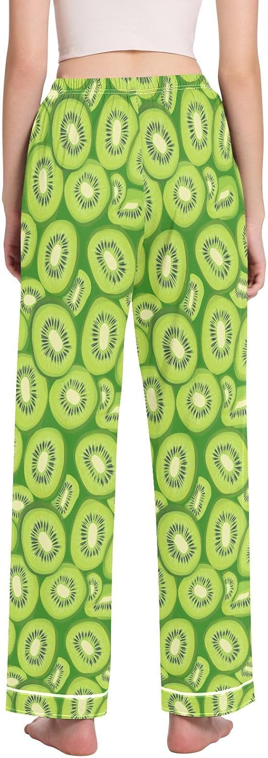 Pajama Pants Women Cute Kiwi Green Soft Sleep Lounge Pj Bottoms with Pocket S-XXL