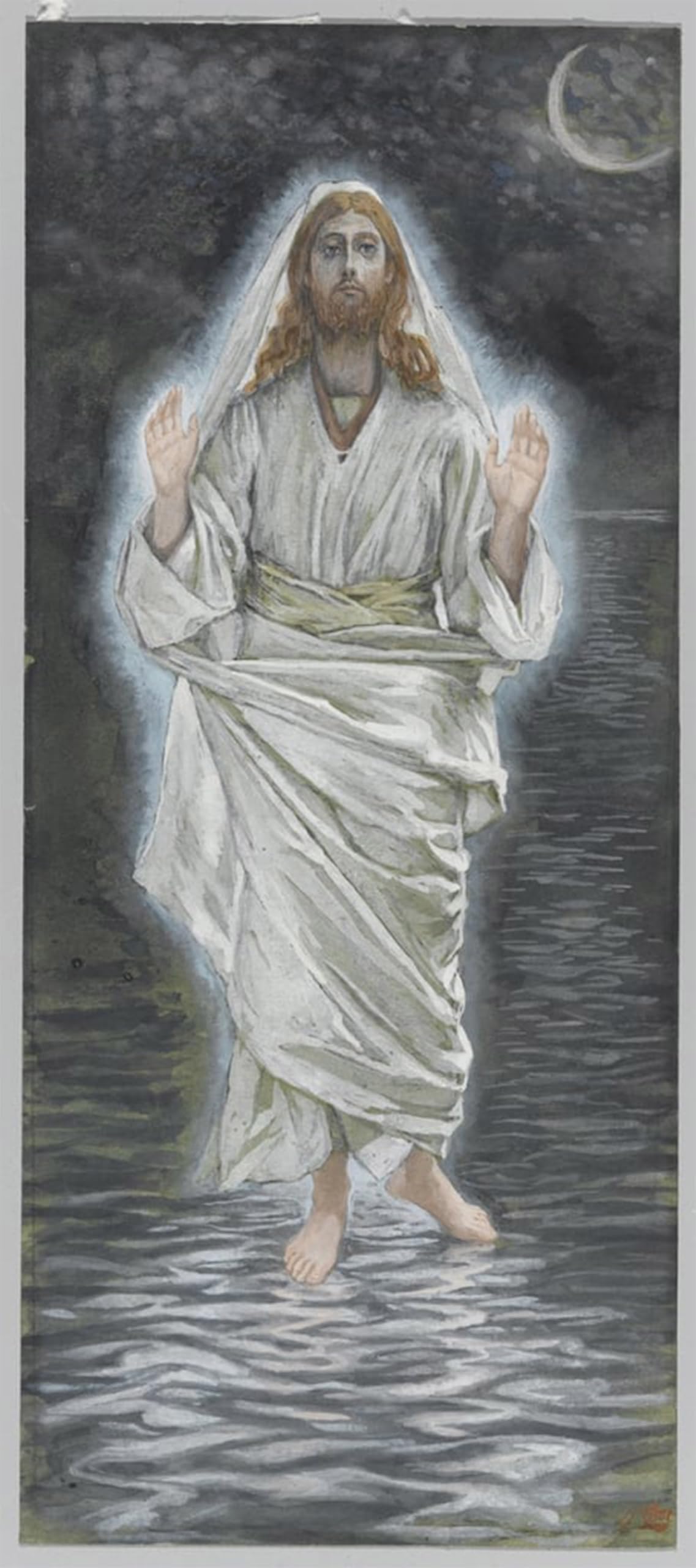 ARTXLXXBN Famous Art Print Poster Vintage Wall Art Jesus Walks on the Sea by Jacques Canvas Art Poster for Home Decor 60x90cm