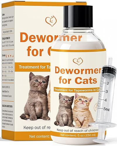 Tapeworm Treatment for Cats, Cat Dewormer, Dewormer for Cats&Kitten, 150ml
