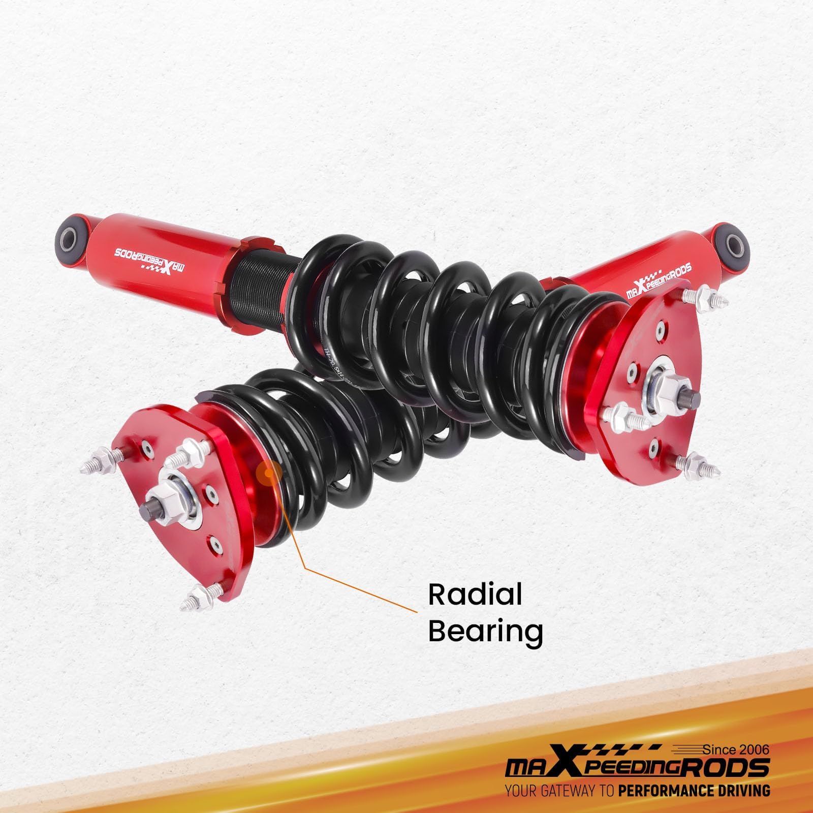maXpeedingrods Coilovers for Infiniti Q50 V37 2014-2023 RWD, Height Adjustable Coilovers Suspension Kit, Preset Damping Shock Absorber Struts, Lowering Kit Red