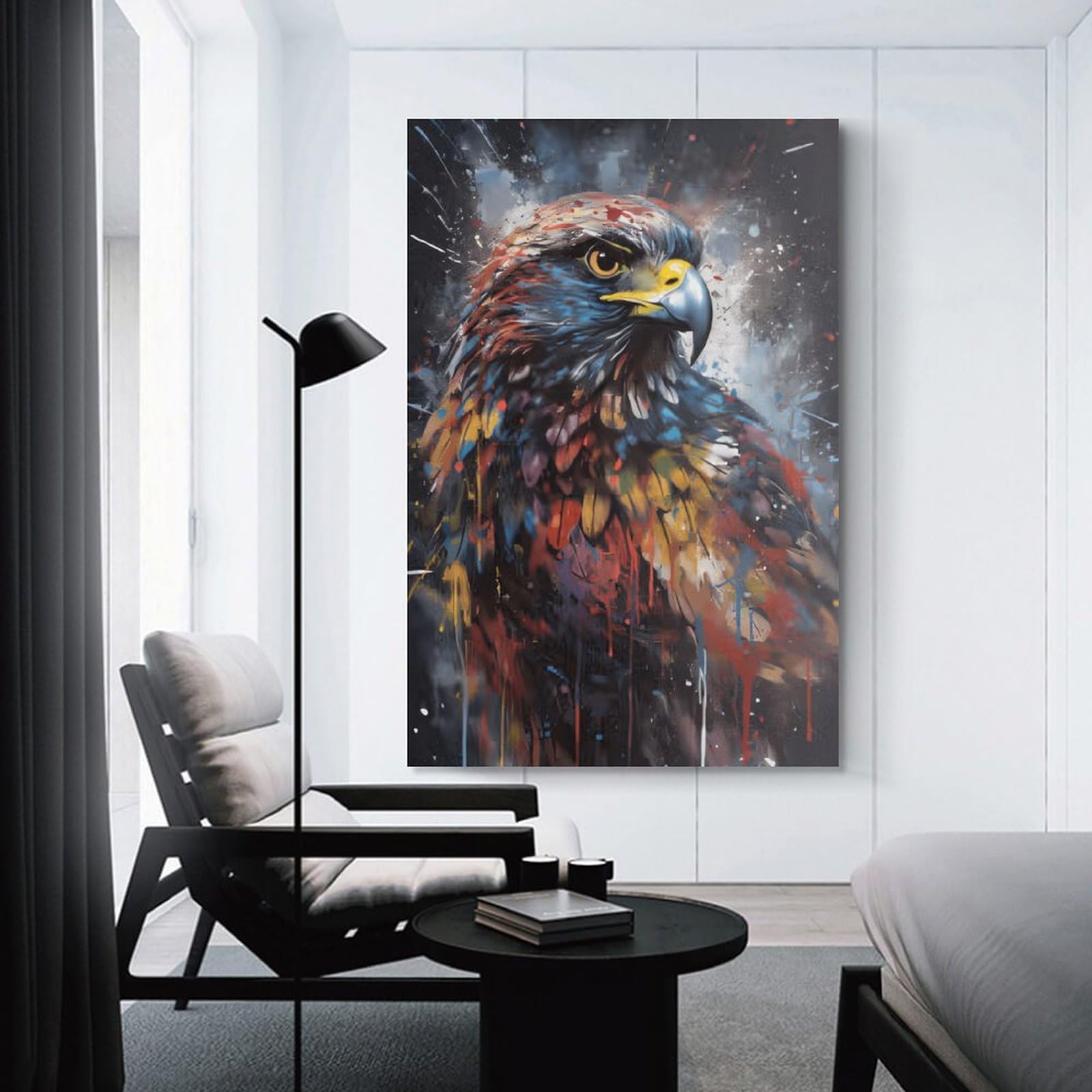 Junmoney Unframe-Style-2 Canvas Wall Art Eagle Wall Art Print, 08X12inch(20X30cm), For Lounge, Study, Hallway Or Flat Walls, Canvas Wall Art That Fits Changing Layouts