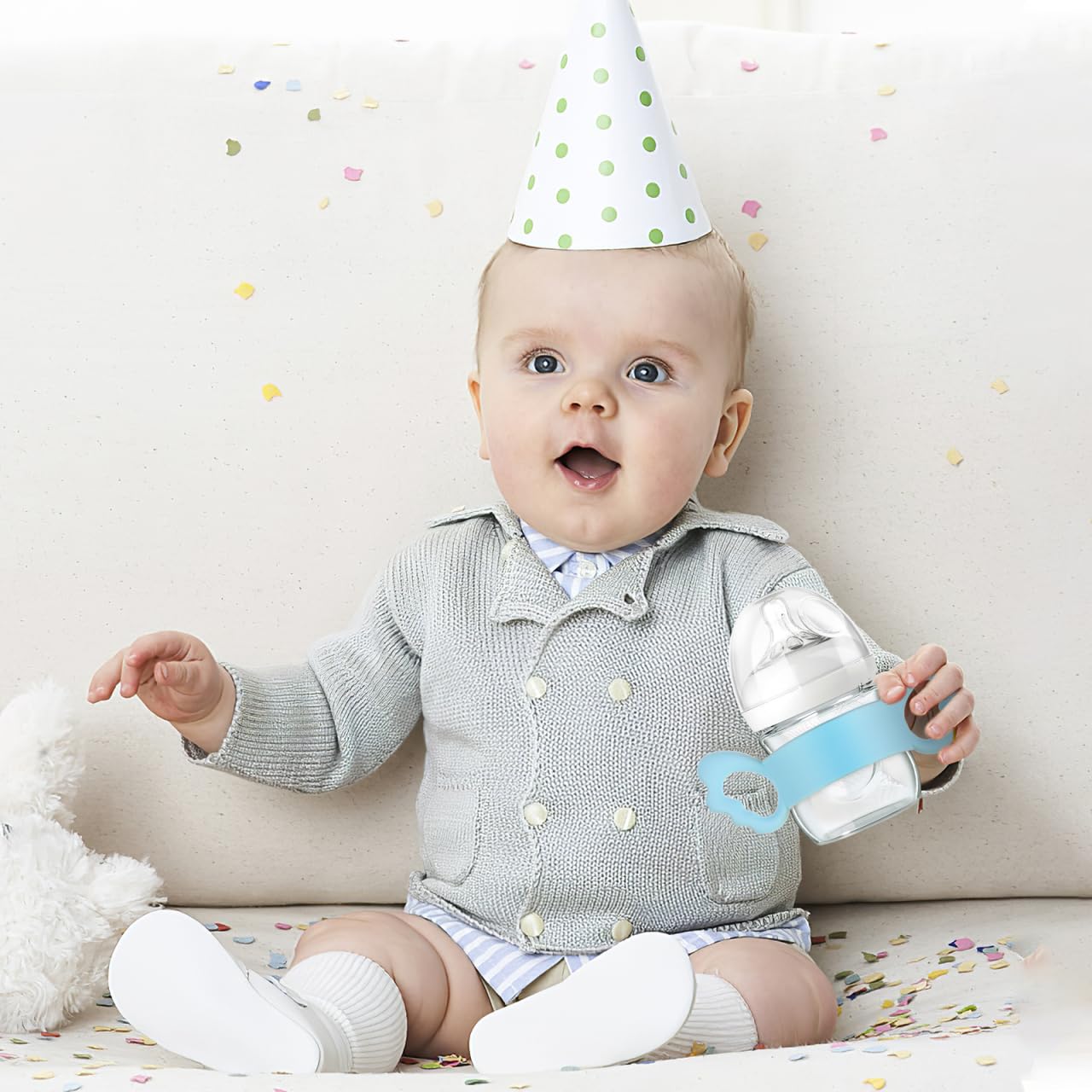 Toddmomy Flasche Mam Flaschen 4 Babyflaschengriff Silikonflaschengriff Weithals-Flaschenhalter Einfache Tragegriffe Sicherheits- - Für -Milchflasche Mam Flaschen Mam Flaschen