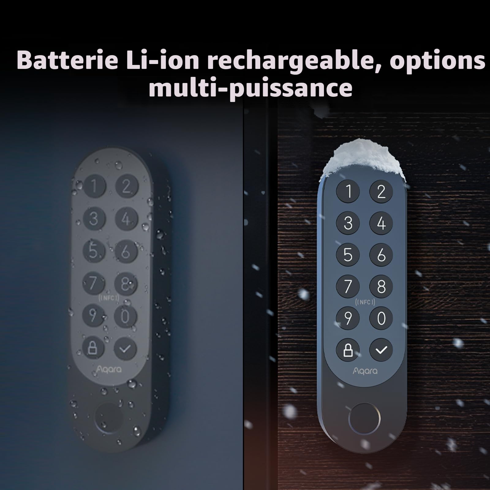 Aqara Smart Lock U200 (avec empreinte digitale), Matter Over Thread, serrure de porte intelligente avec clé Apple Home et batterie rechargeable, prend en charge Homekit, Google Home, Alexa et