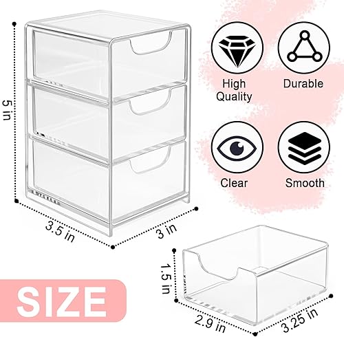 Miniatura 2 de Organizador de escritorio pequeño con cajón, organización de escritorio para suministros de oficina, caja de almacenamiento de joyas
