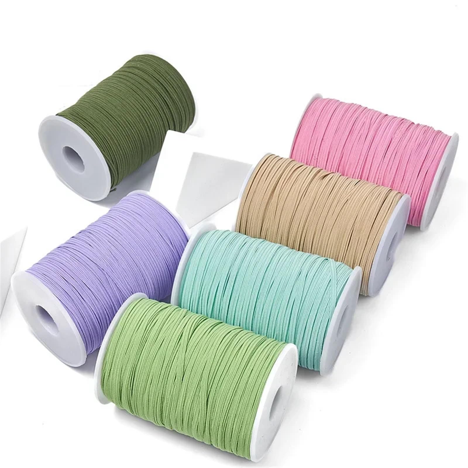 Płaska opaska elastyczna, 3mm 6mm kolorowa gumka do szycia elastyczna wstążka elastyczna opaska ze spandeksu wykończenia tkaniny do szycia DIY dodatki krawieckie elastyczne do szycia(Dark Blue,6mm 100