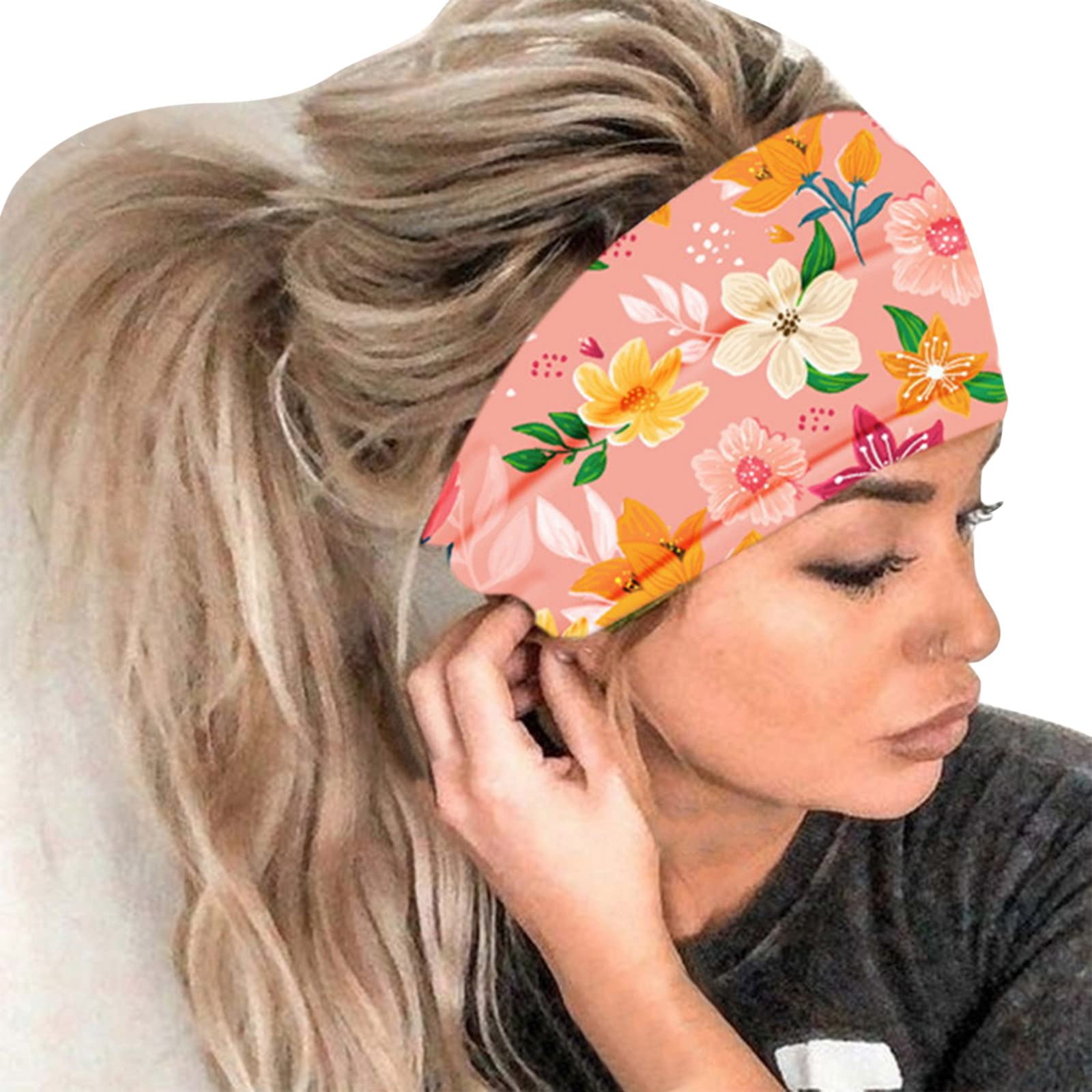 Amazon.co.jp: Kontizhenli ヘアバンド レディース ヘアターバン 花柄 