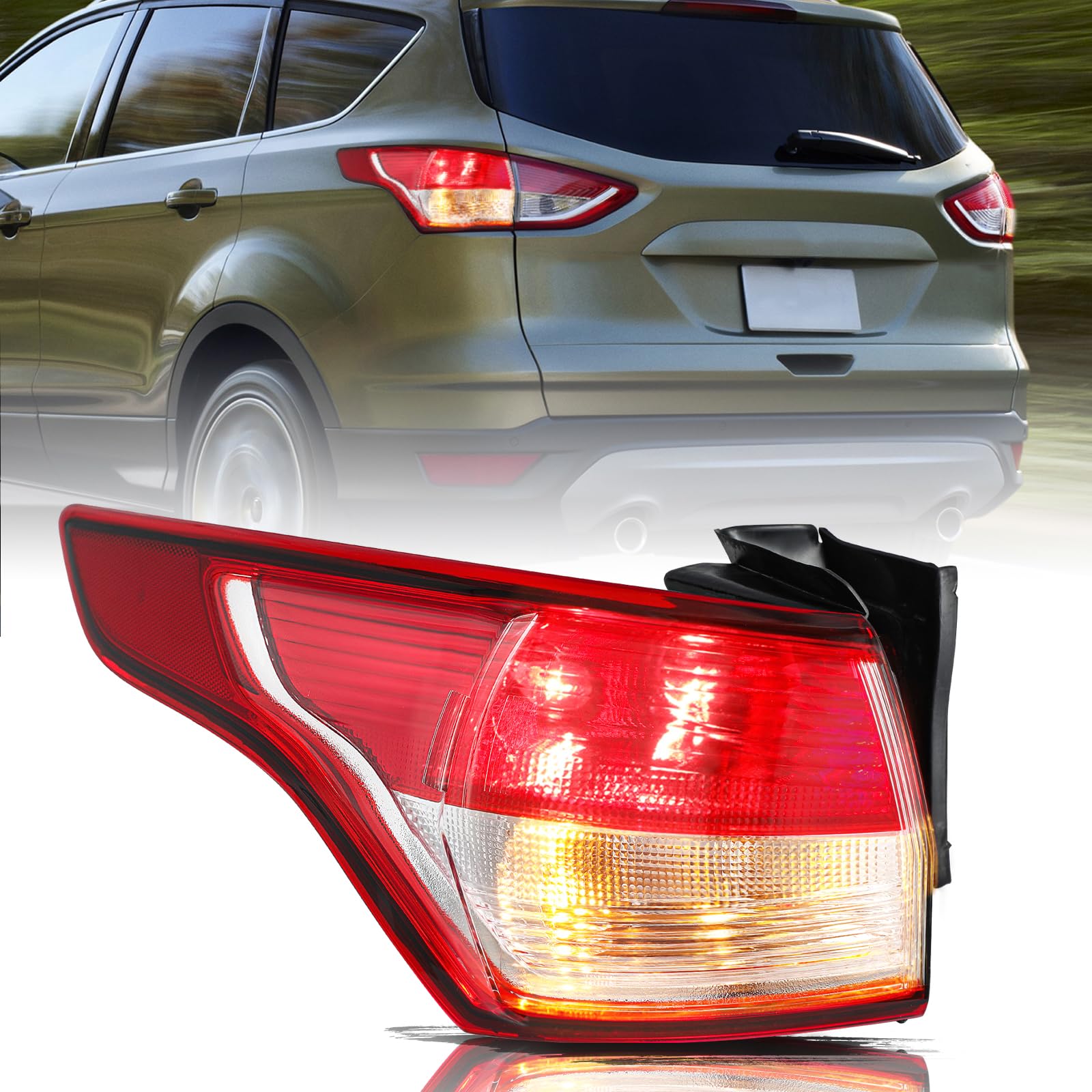 Aosky Halogen Tail Light Assembly Compatible with 2013-2016 Ford Escape
