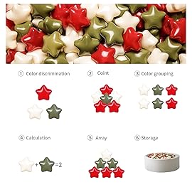 GOGOSO Ball Pit Balls for Toddler, Baby Plastic Playballs Kids Soft Pastel Pelotas Non-Toxic BPA-Free,Christmas Star Balls,100 Balls