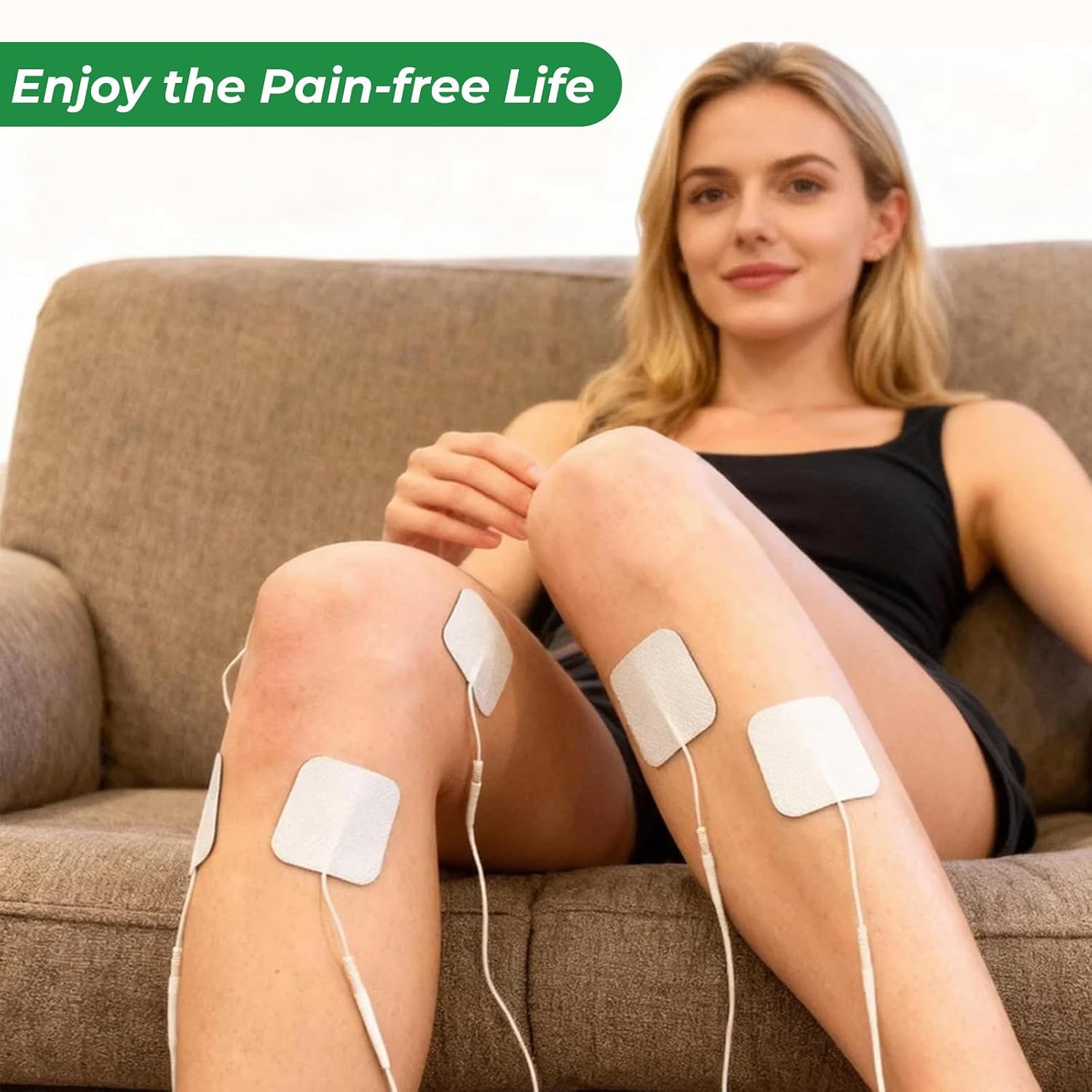 40PCS 2"x2" TENS Unit Electrode Pads, Universal 2mm Pin, Reusable, Latex-Free, High Conductivity for Muscle Pain Relief, EMS Stimulators, Self-Adhesive, Non-Irritating