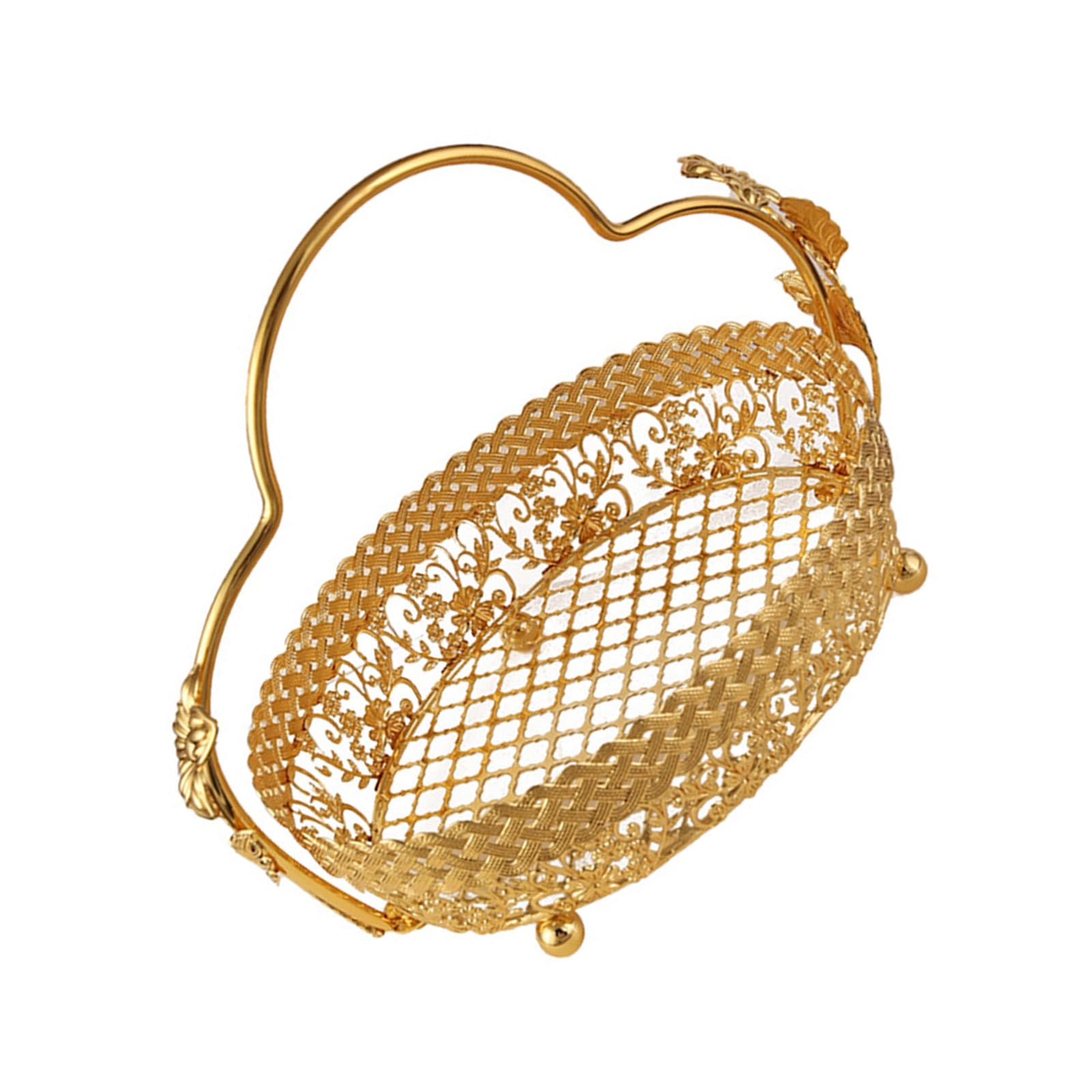 Tsophreniq Creative Metal Wire Fruit Basket with Carved Detailing and Stable Base for Kitchens Countertops Organization Large Kitchens Fruit Bowl
