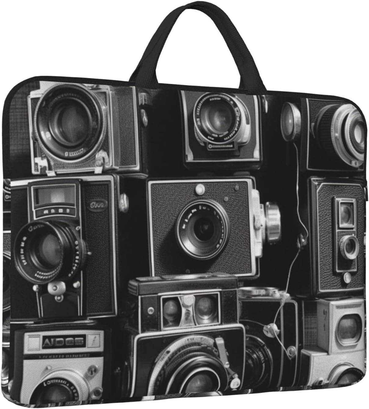 14in Laptop Sleeve Bag, Lightweight Waterproof Laptop Bag Shockproof Soft Carrying Case Retro Cool Camera Collection Tablet Travel Cover with Handle for 13-14 Inch Notebook image 2