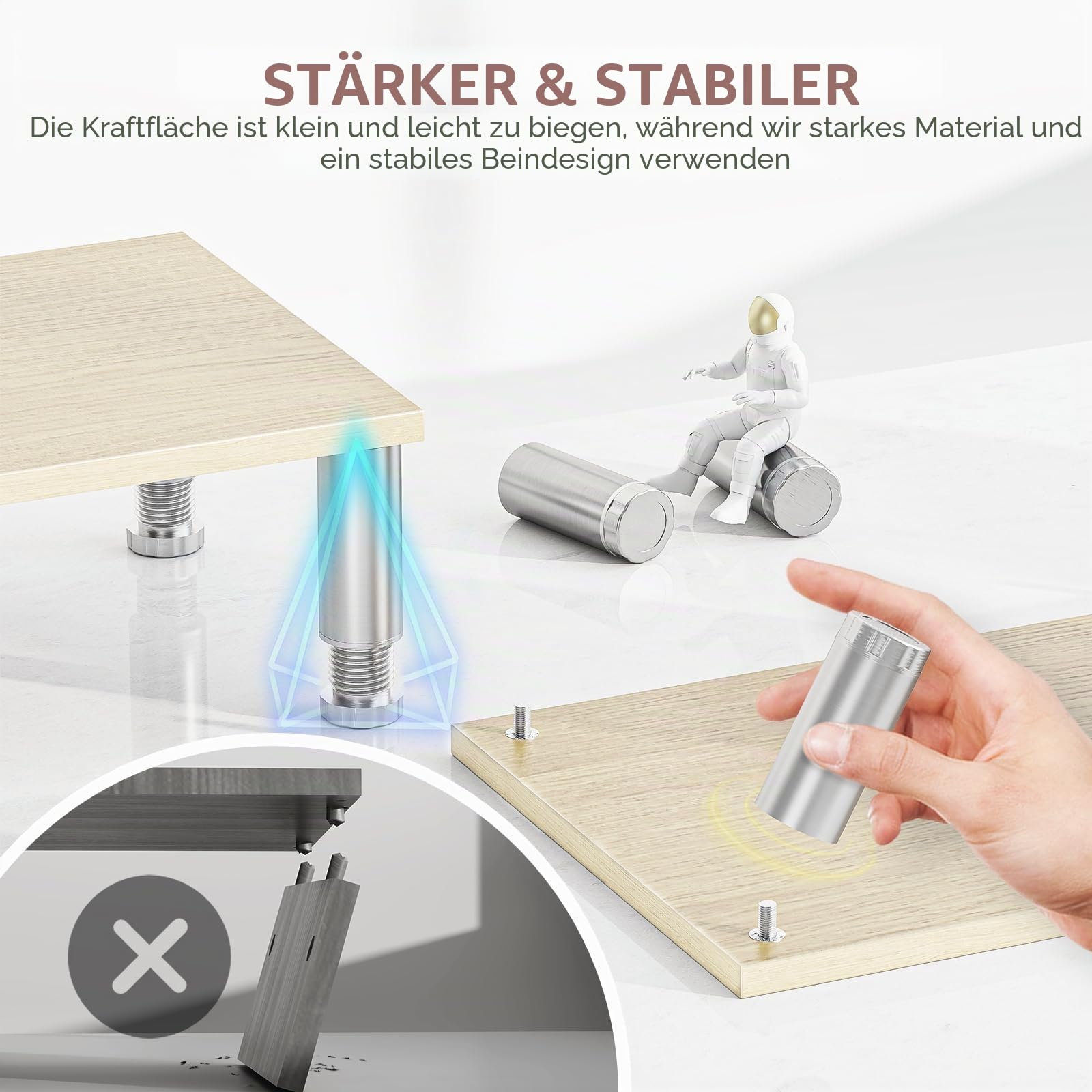 AX Waber Dual Monitor Riser - Einstellbare Länge & Winkel, Holzständer für 2 Monitore mit Stauraum
