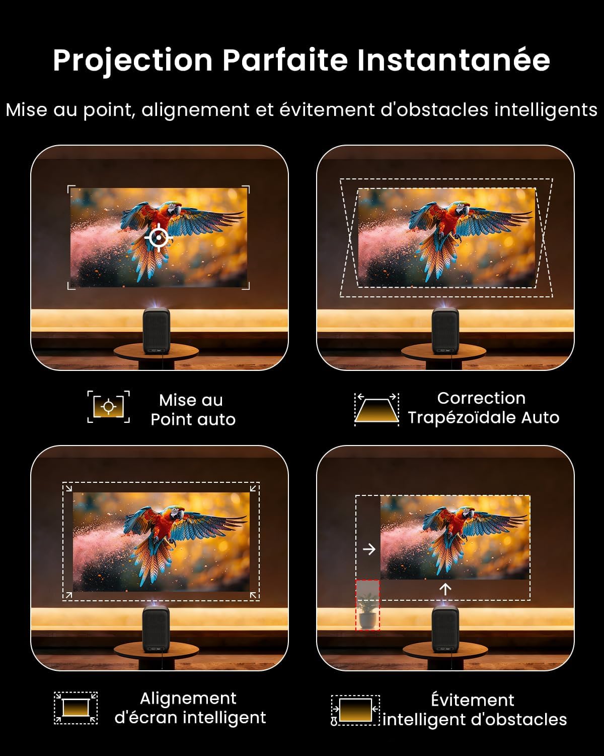Vidéoprojecteur noir obsidienne – design premium