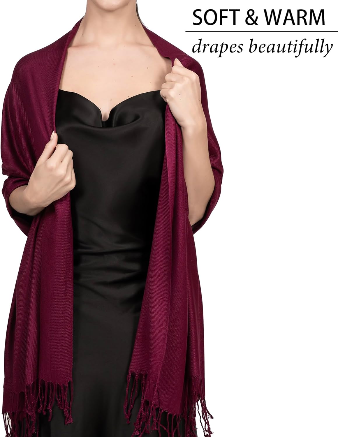 Achillea Soft Silky Pashmina Scarf for Women – Shawl Wrap for Evening Dresses, Bridesmaids, Weddings & Everyday Wear - Image 5