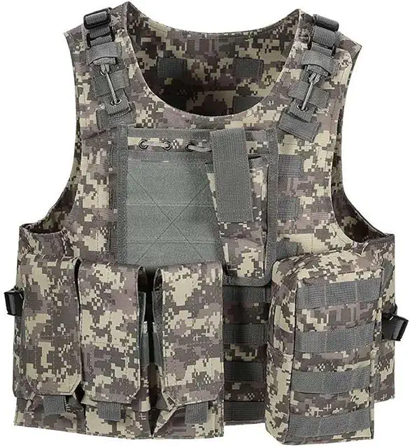 Gilet tactique pour homme - Gilet de combat militaire et police - Airsoft et chasse