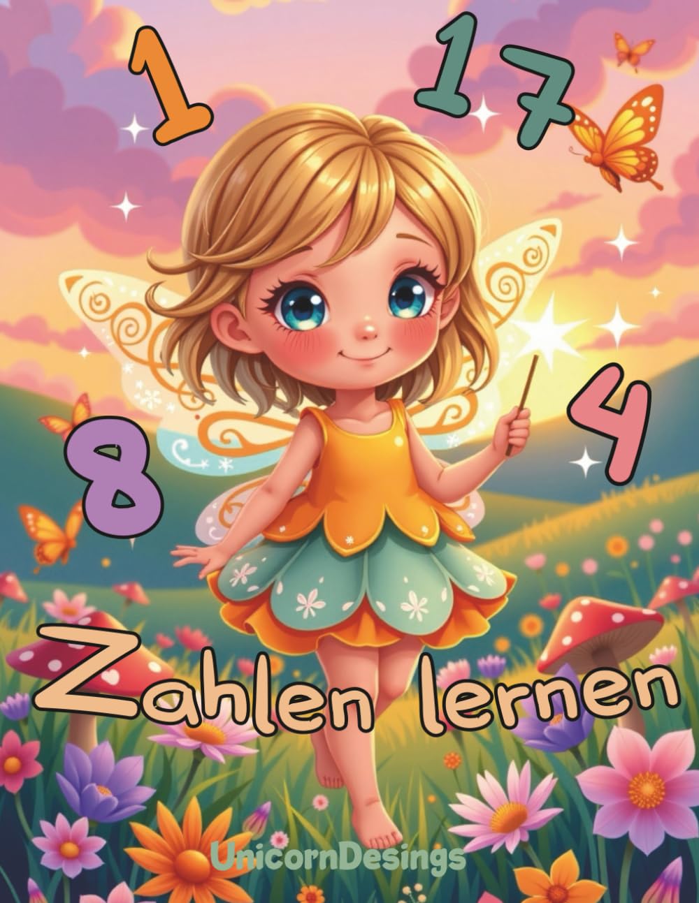 Zauberhaftes Ausmalbuch mit Lernspaß für Kinder ab 4 Jahren: Mal - und Zahlenlernbuch
