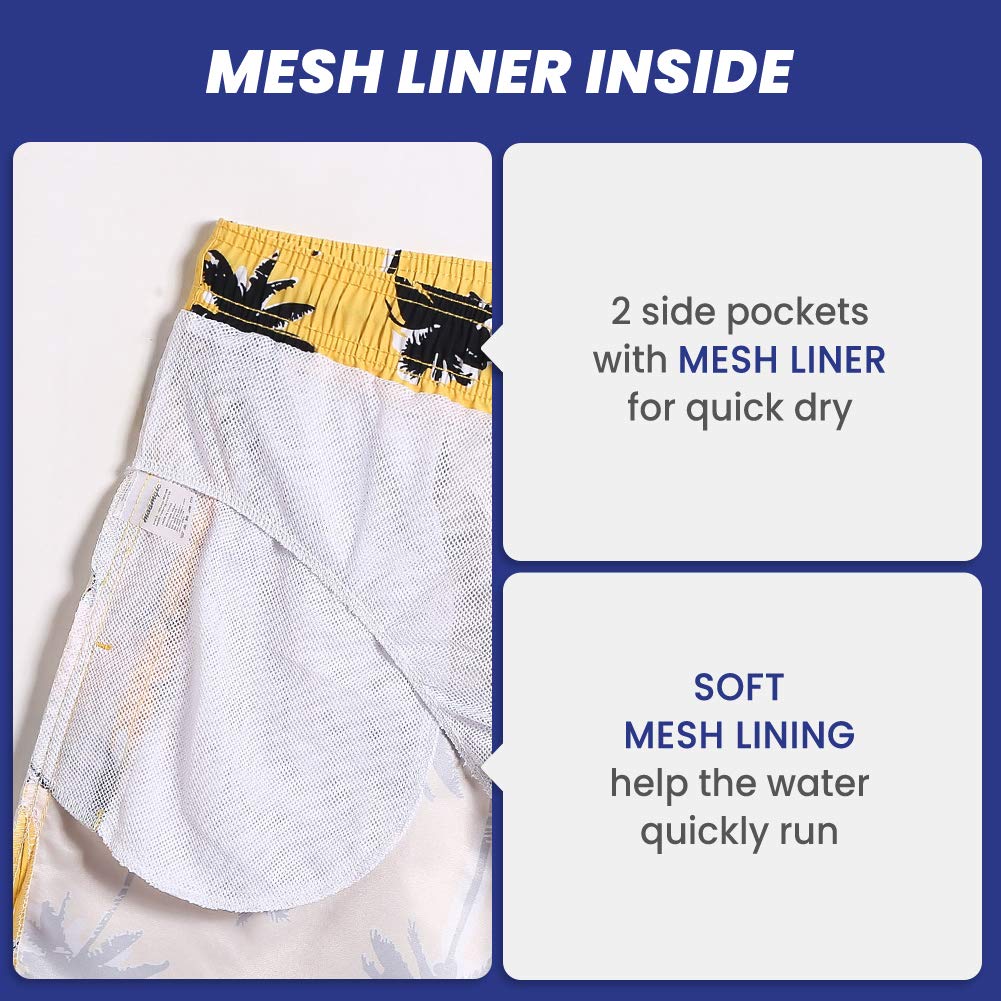 MaaMgic Pantaloncini da Bagno da Uomo Asciugatura Veloce Costume da Bagno per Surf sulla Spiaggia Multi-funzioni Allenamento casa con Fodera in Mesh con Fodera in Mesh