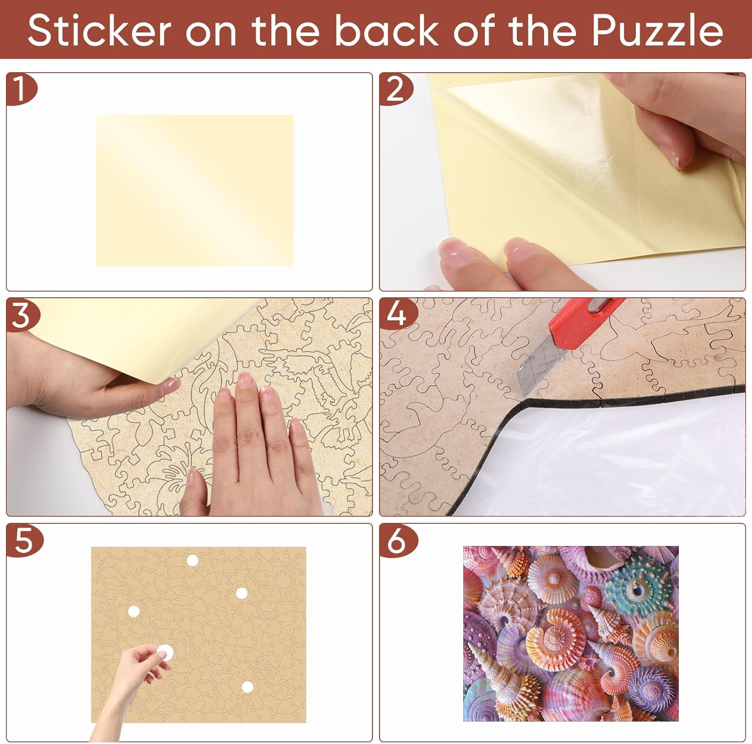 Delobil Wooden Puzzles for Adults, Sea Shell Wooden 200 Piece Puzzles for Adults,Unique Shaped Jigsaw Puzzles, Fun Challenge Brain Health Family Game Creative Gift for Friends 11.8 x 9.6in