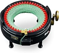 Vista 1 de Addi Express King Size Knitting Machine, 46 Needle Round Loom with Row Counter and Hand Crank, Black, 17.7 Inch Flat Panel Width