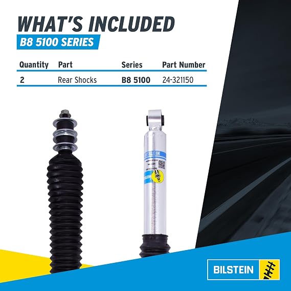 Bilstein Pair of Rear B8 5100 Series Shocks Compatible with 2007-2021 Tundra with 0-1 Rear Lift | Easy Installation | Smooth Performance | Built to Last