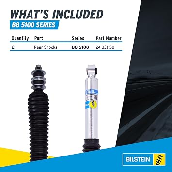 Bilstein Pair of Rear B8 5100 Series Shocks Compatible with 2007-2021 Tundra with 0-1 Rear Lift | Easy Installation | Smooth Performance | Built to Last