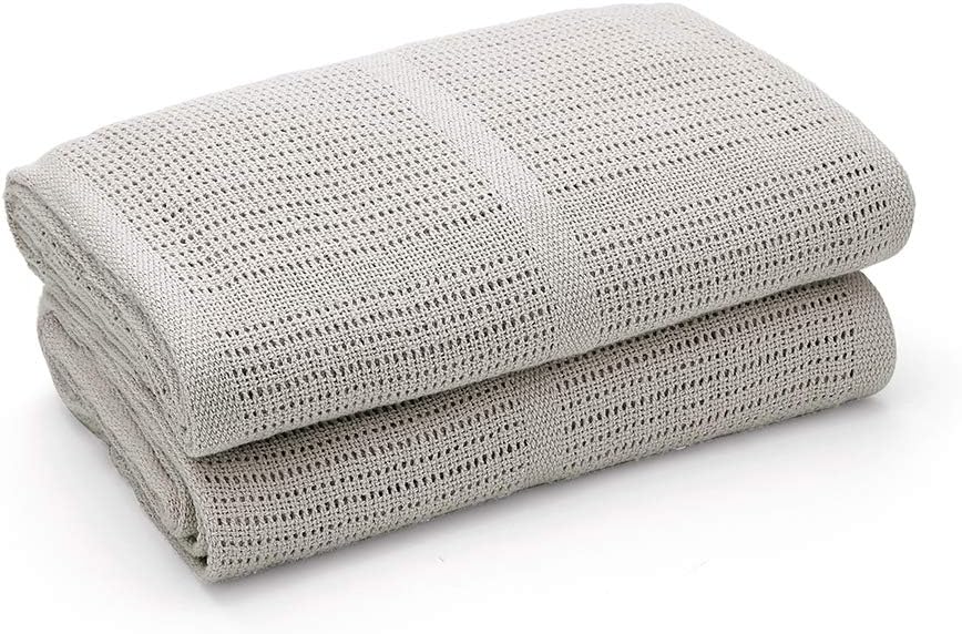 Bloomsbury Mill Cellular Blankets Baby Soft 100 Organic Cotton Baby Blanket Pack of 2