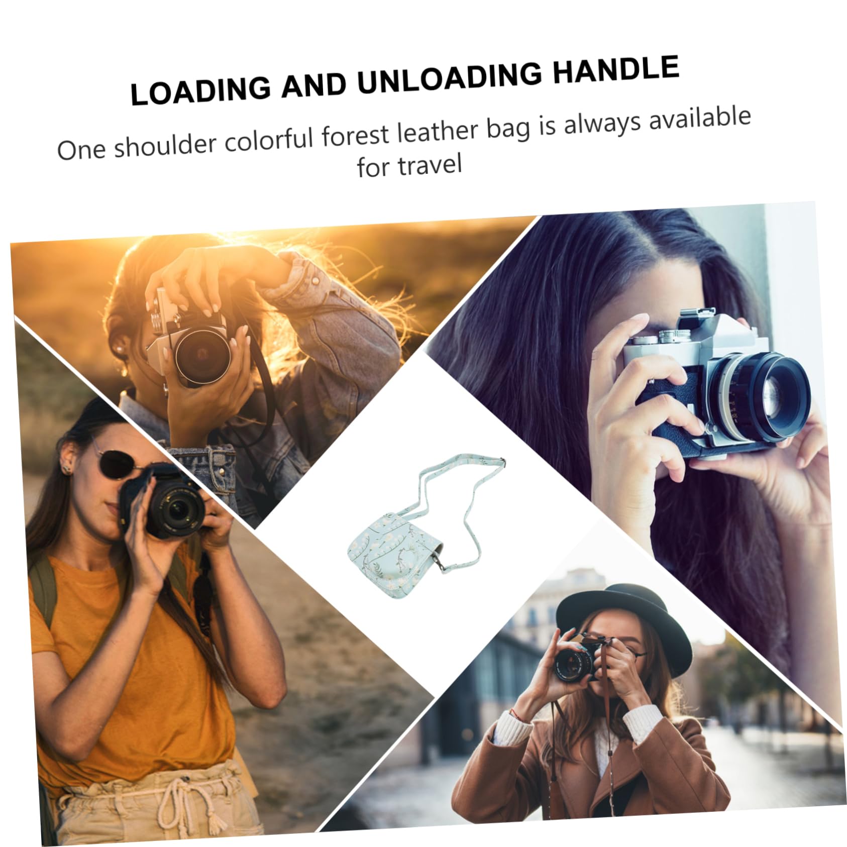 Hemobllo 2pezzi Borsa Protettiva Pu Per Fotocamera Istantanea Mini Con Design Fiore Stile Elegante e Pratico Con Tracolla