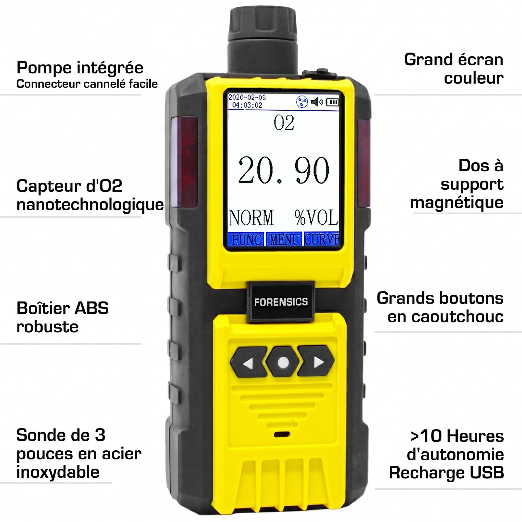 Analyseur d’Oxygène (O2) pour Le Soudage | Certificat d'Étalonnage UE | 0–30% avec Résolution De 0,01% (100 ppm) | Analyseur pour Purge de Soudage