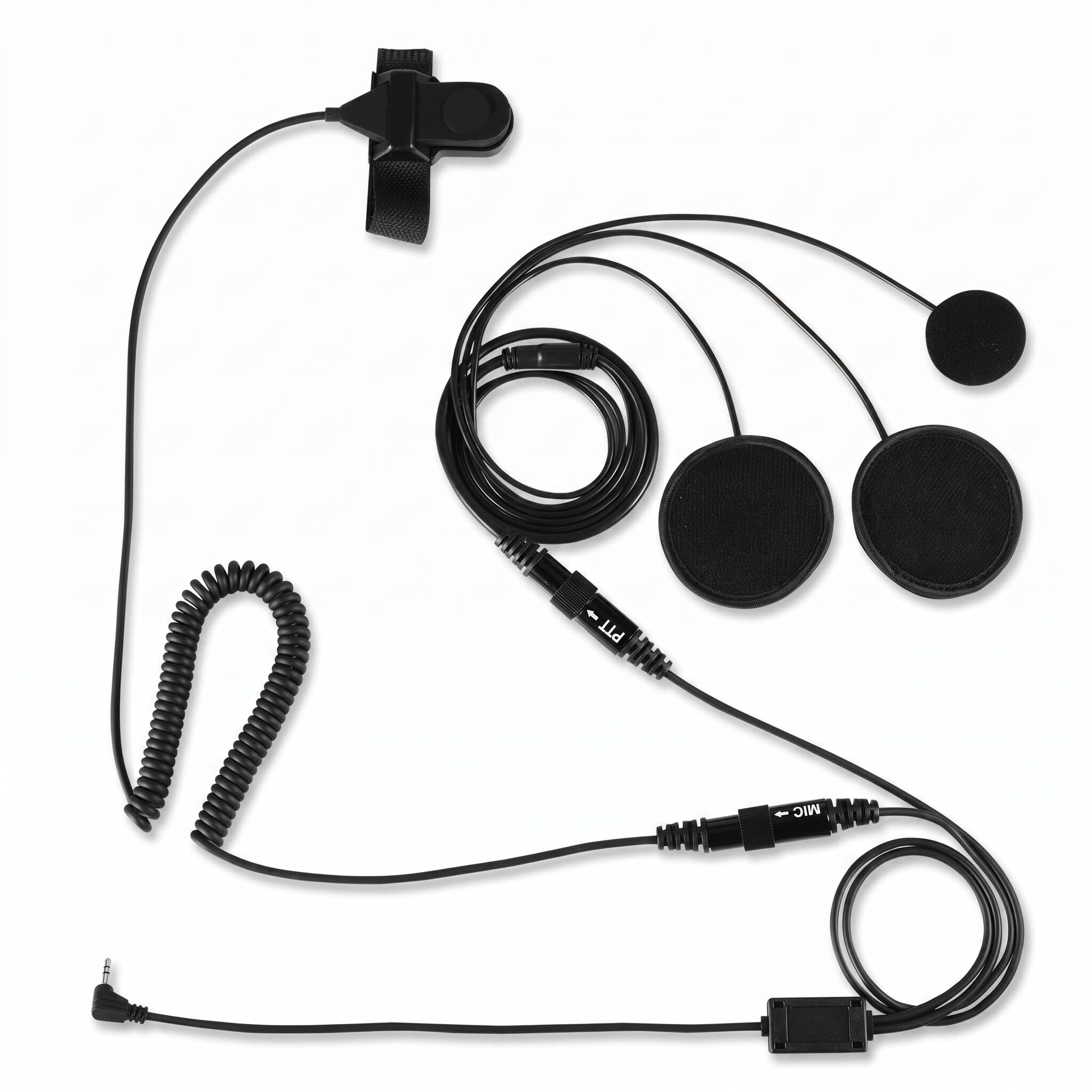 Casco de la Motocicleta Auriculares, 2.5 mm Moto Intercomunicador PTT Auriculares Interfono Auricular con micrófono para Radio bidireccional Walkie Talkie T5428 T6200C T5720