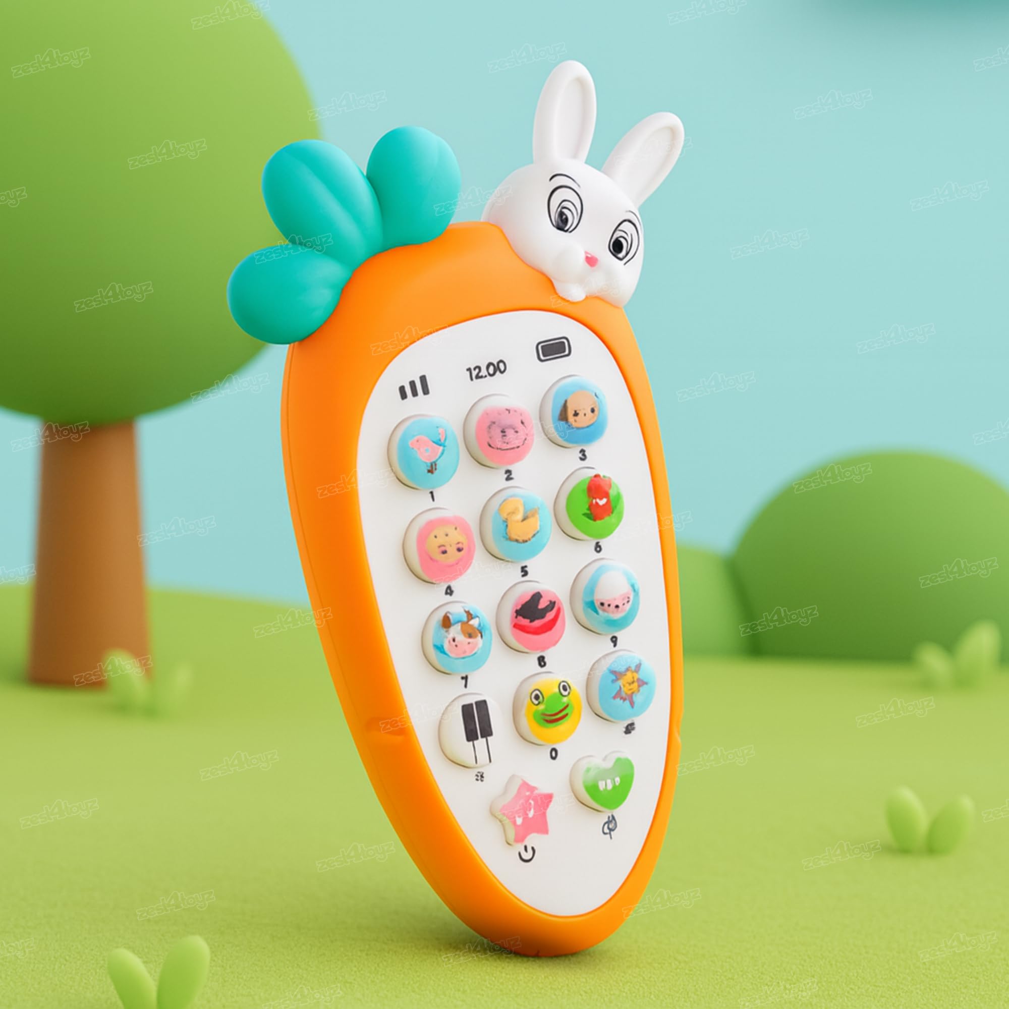 Zest 4 Toyz Toy Phone for Kids Mobile Phone Toy Cute Rabbit Face Pretend Play Mini Cell Phone Toy with Light & Sound Toys Birthday Gift for Kids - Multicolor (Pack of 1)-image-44
